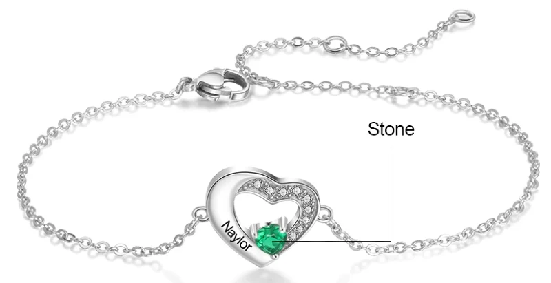 green birthstone bracelet BDS