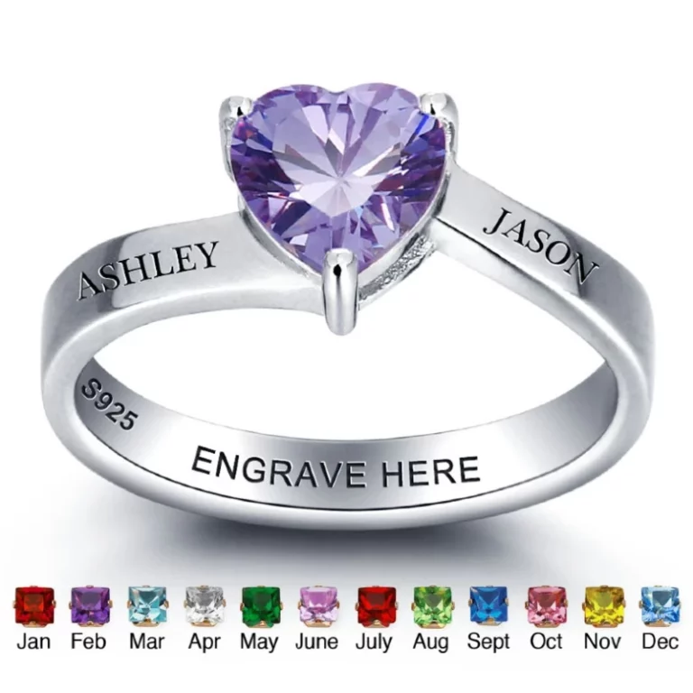 personalized ring with birthstone BDS