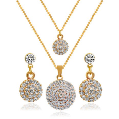Gold jewelry set -  April Birthstone Diamond