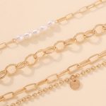 Fashion Pearl and Gold Bracelet Sets - 4 Pcs