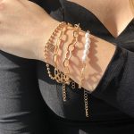 Fashion Pearl and Gold Bracelet Sets - 4 Pcs