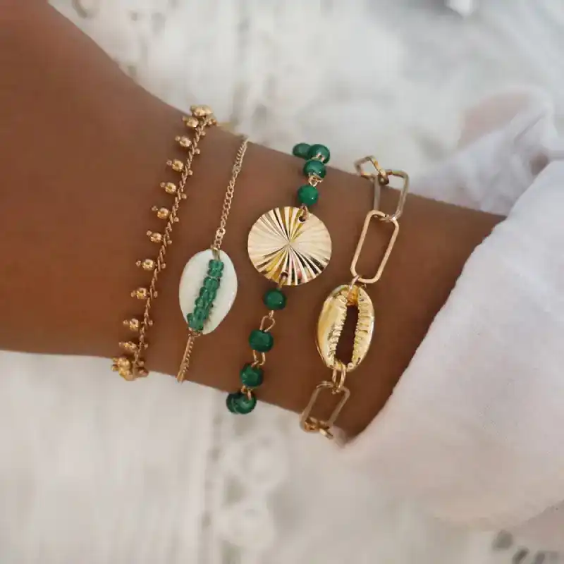 layered bracelets model