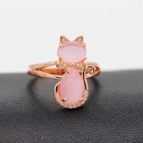 rose gold quartz ring