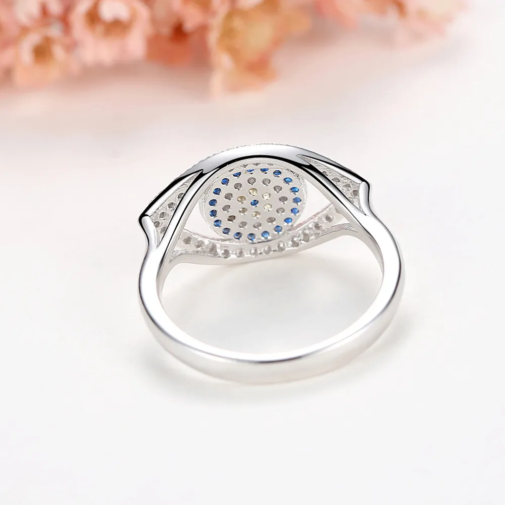 sterling silver evil eye ring