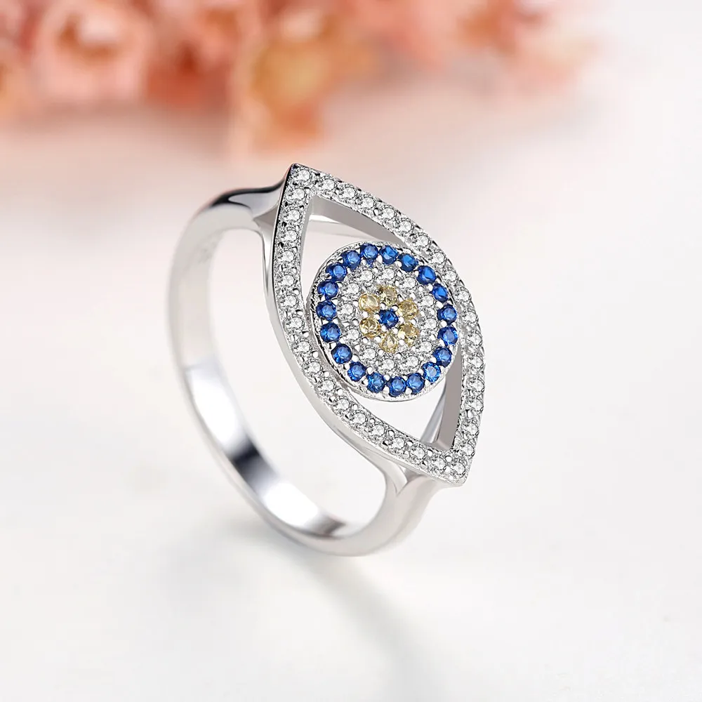 zircon evil eye ring