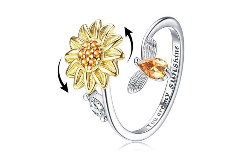 sunflower fidget ring