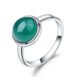 green agate ring silver