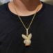 bunny necklace gold