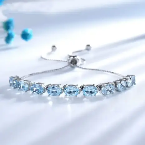 aquamarine tennis bracelet