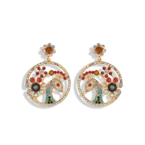 peacock earrings bds