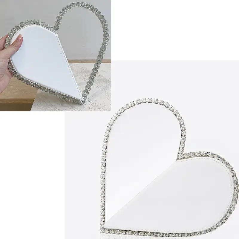 white heart bag