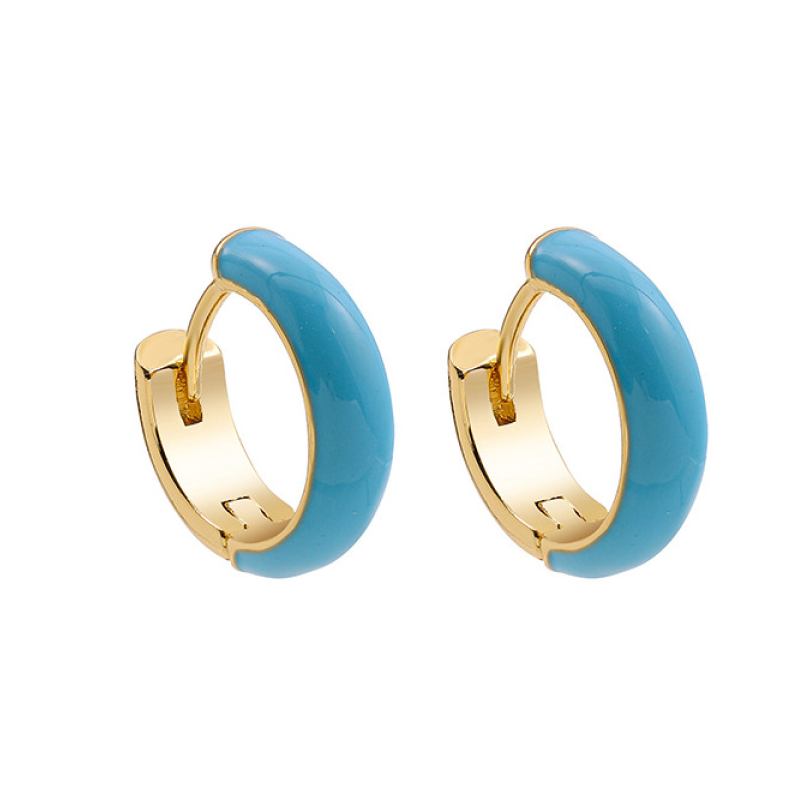 blue hoop earrings