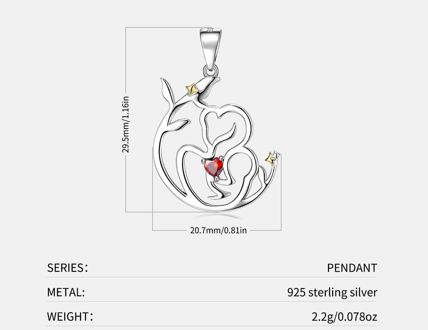 pendant size