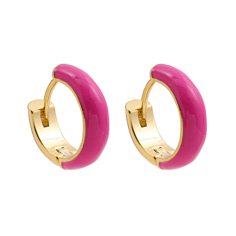 pink hoop earrings