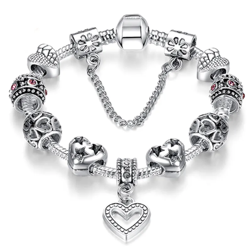 silver charm bracelet bds