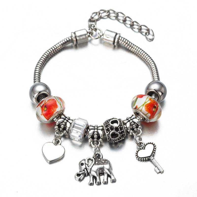silver elephant charm bracelet