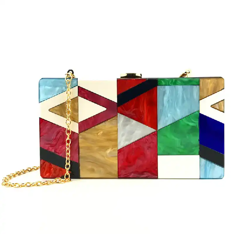 geometric pattern evening clutch bag