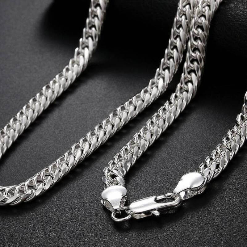 mens silver cuban chain