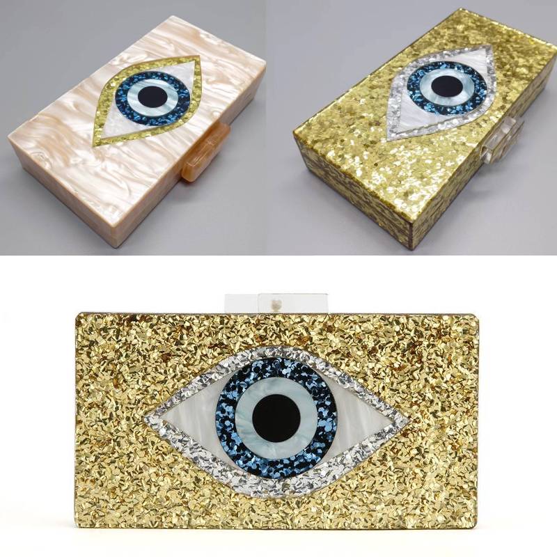 gold evil eye purse
