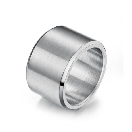 silver stainless steel ring for men