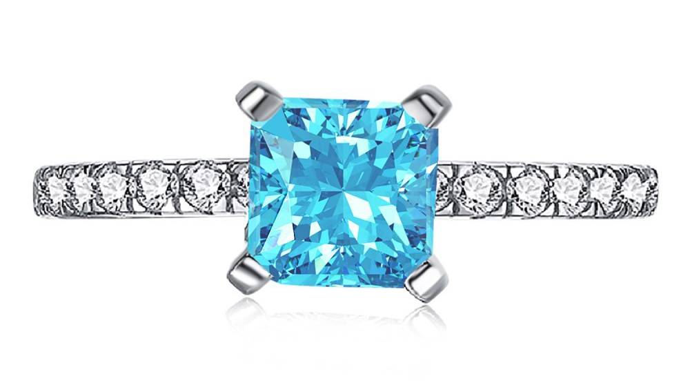 square ocean blue ring