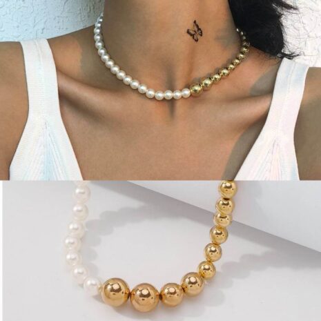 Glamour and Grace: Pearl Gold Necklace
