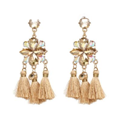 beige tassel earrings