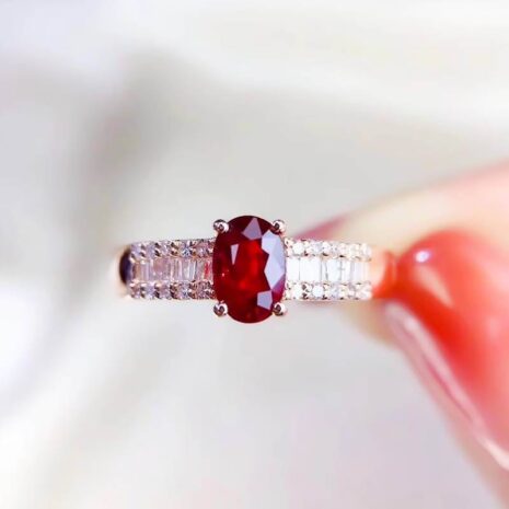 Swarovski Rings with Red Crystal and White Accents