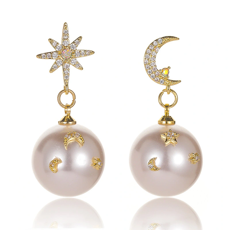 faux pearl earrings