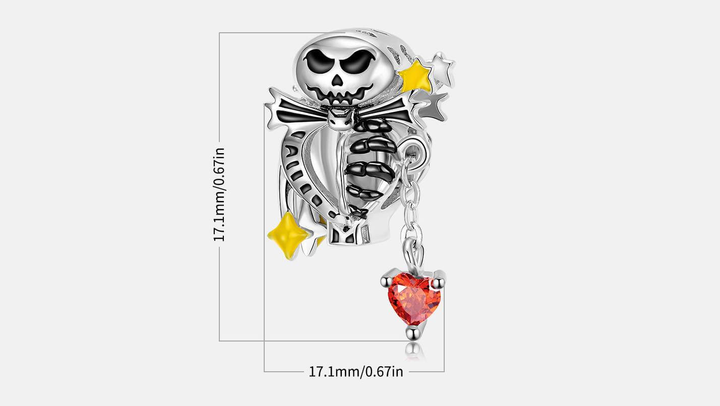 silver skull charm for pandora bds