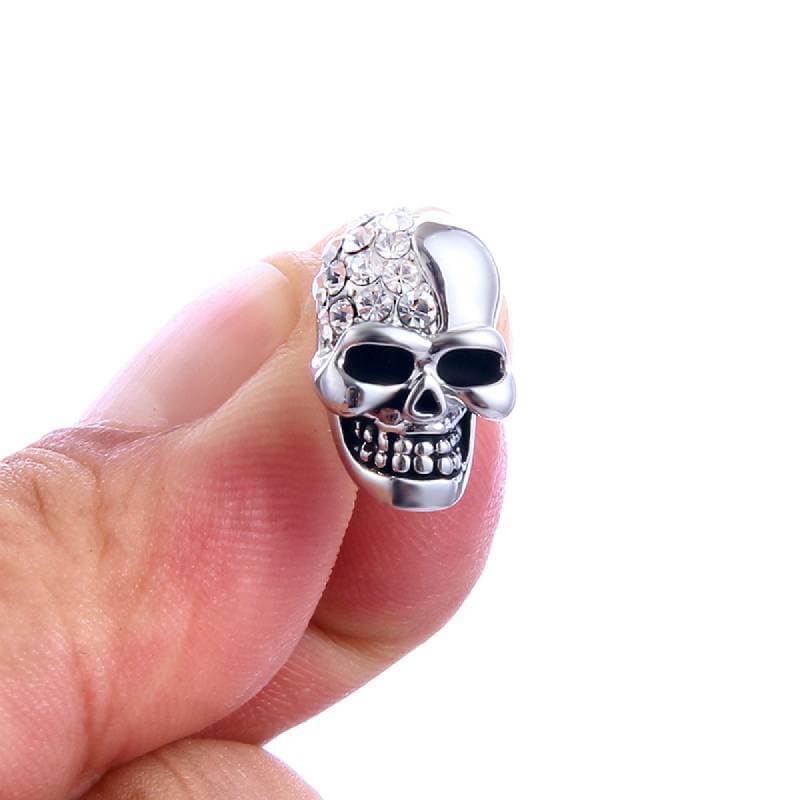 silver skull stud earrings bds