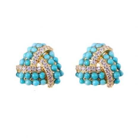 Turquoise Earrings in 24K Sterling Silver: Luxurious Elegance