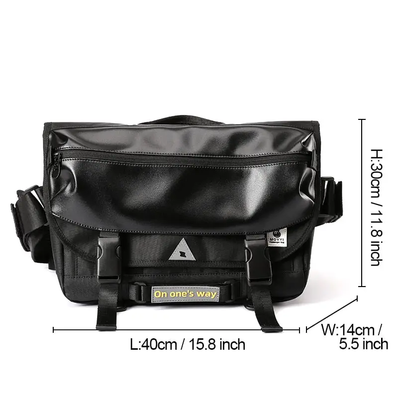 large leather messenger bag size