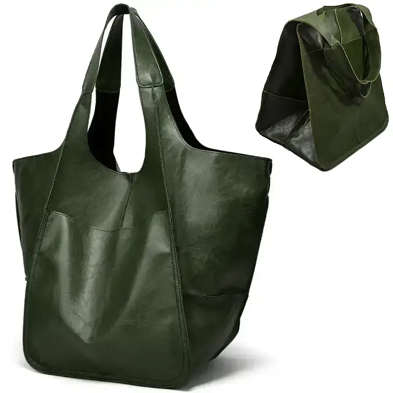 green folded giant tote bag bds