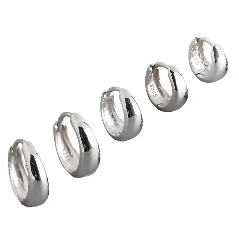 silver hoops earrings