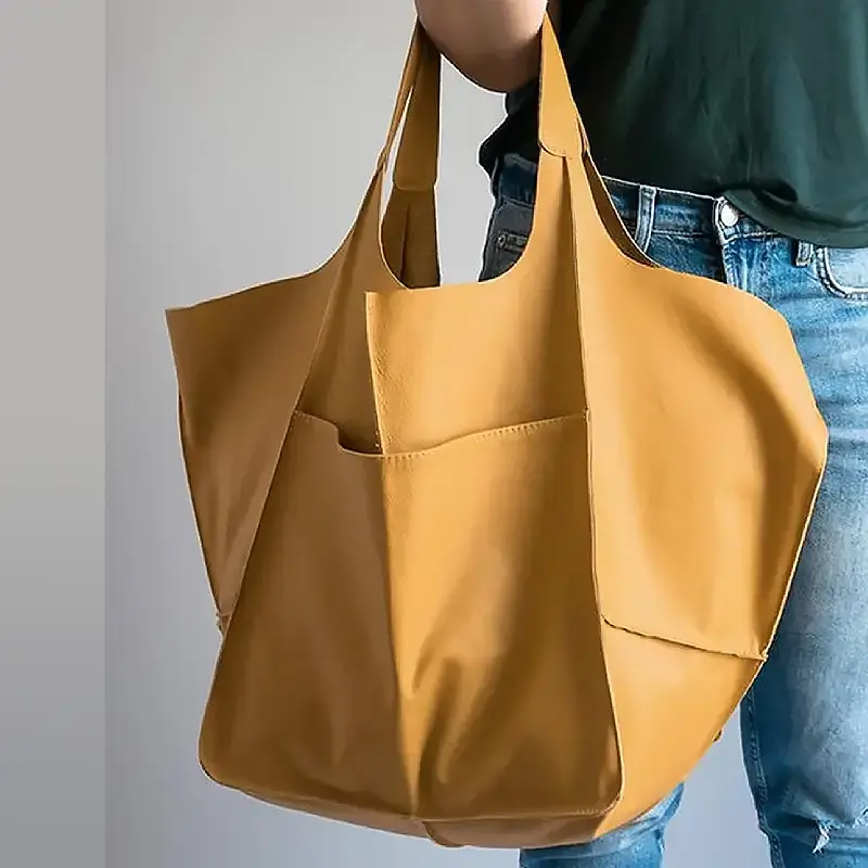 yellow giant tote bag model bds