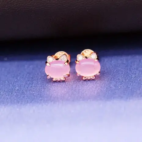 rose gold quartz earrings