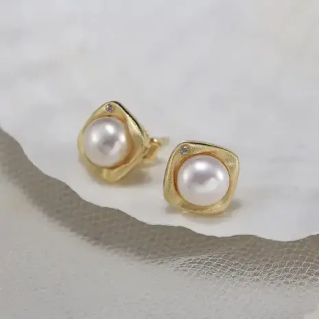 S925 freshwater pearl earrings