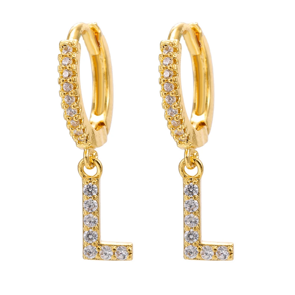l initial earrings bds