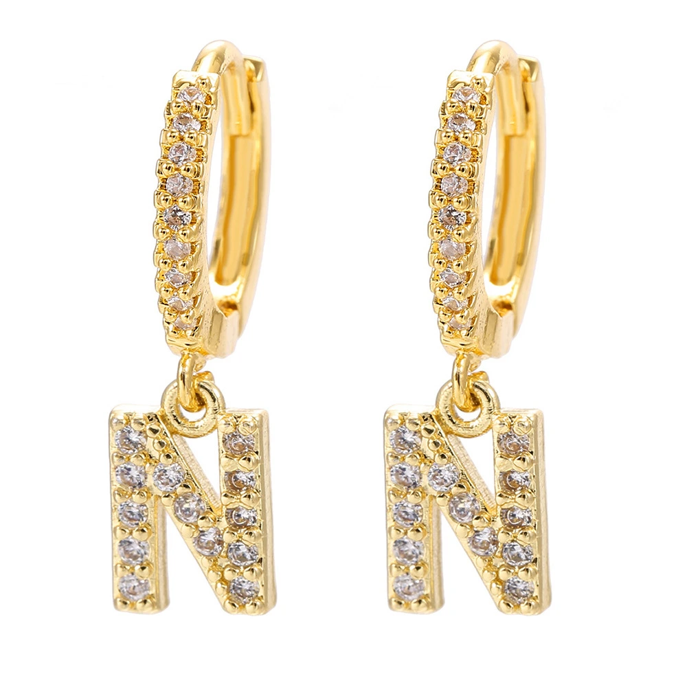 n initial earrings bds