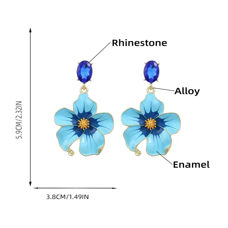 floral earrings size