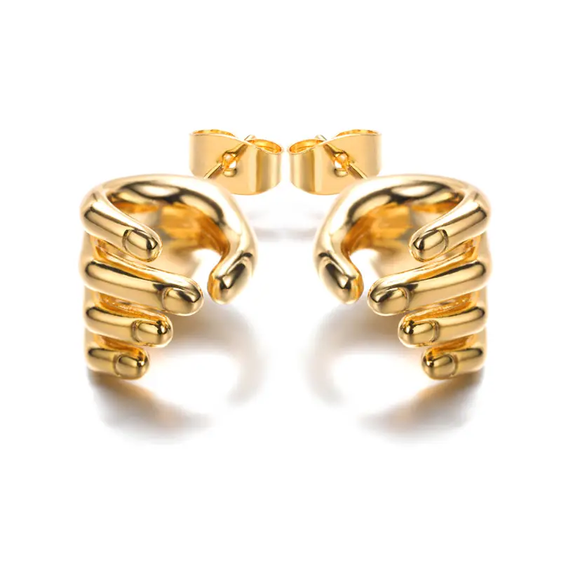 audio earrings gold