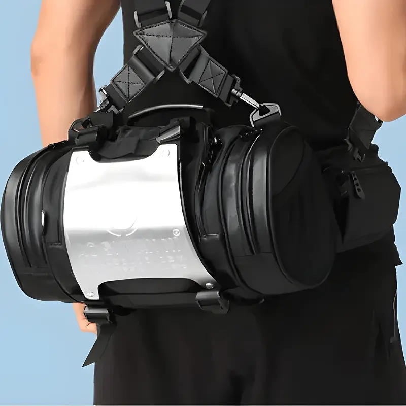 black sports bag duffle model