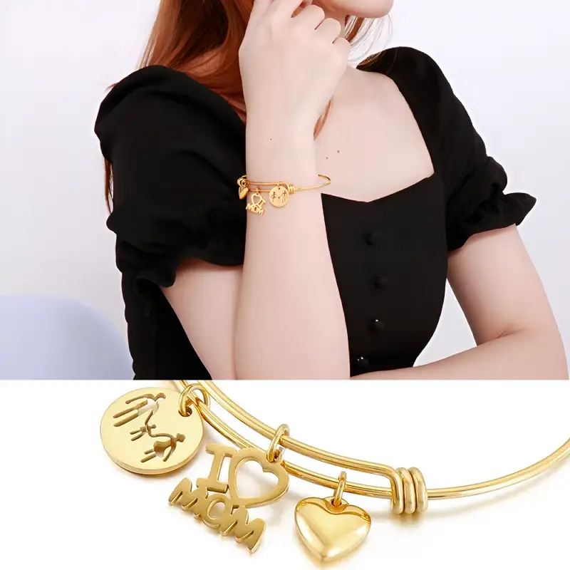 gold mothers day bracelet model