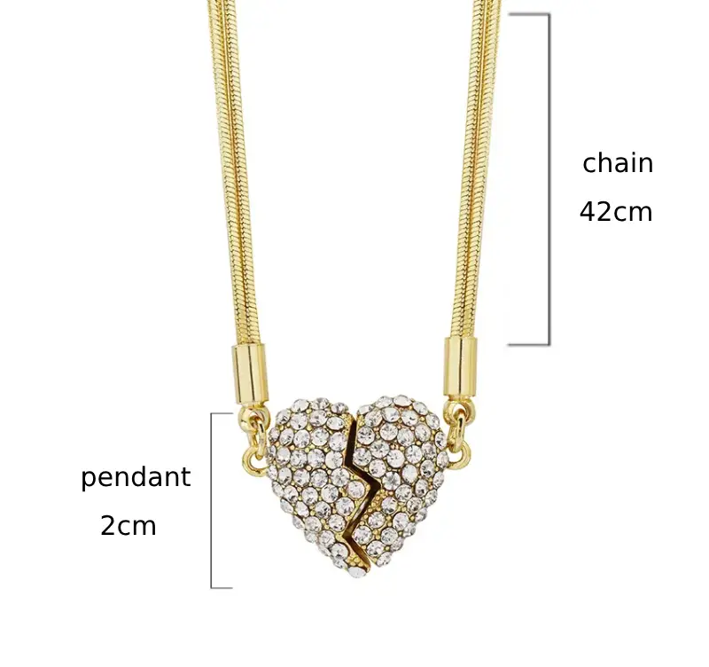 magnetic pendant necklace size