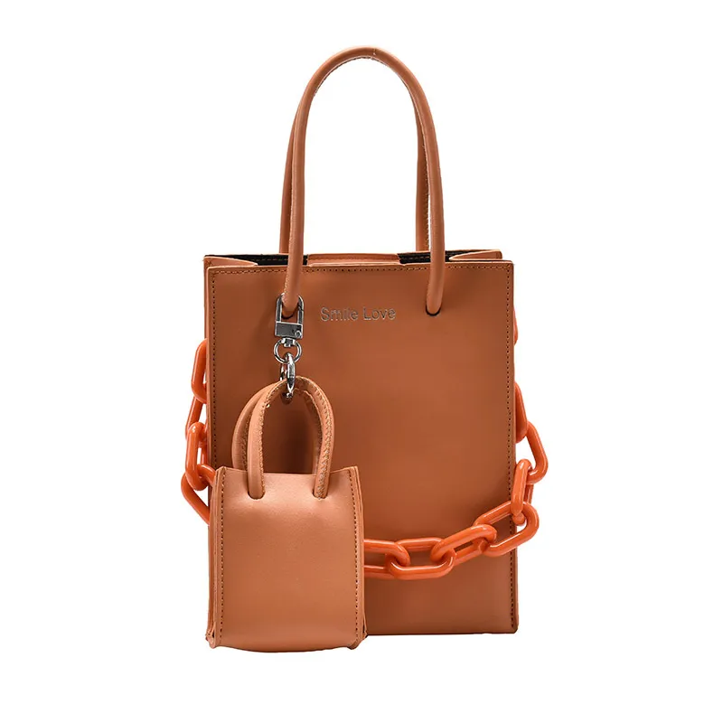 orange statement tote bag