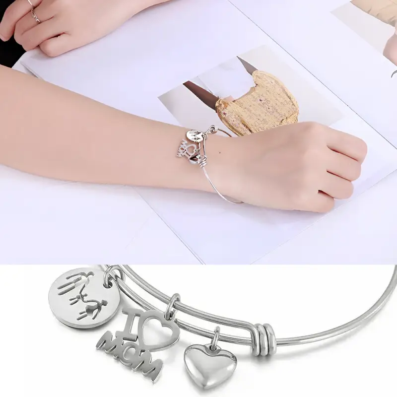 silver mothers day bracelet model