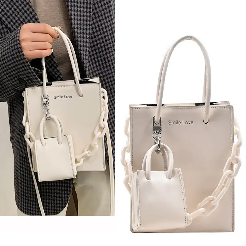 white tote bag model