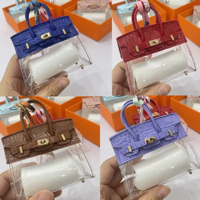 mini keychain bag dark colors display