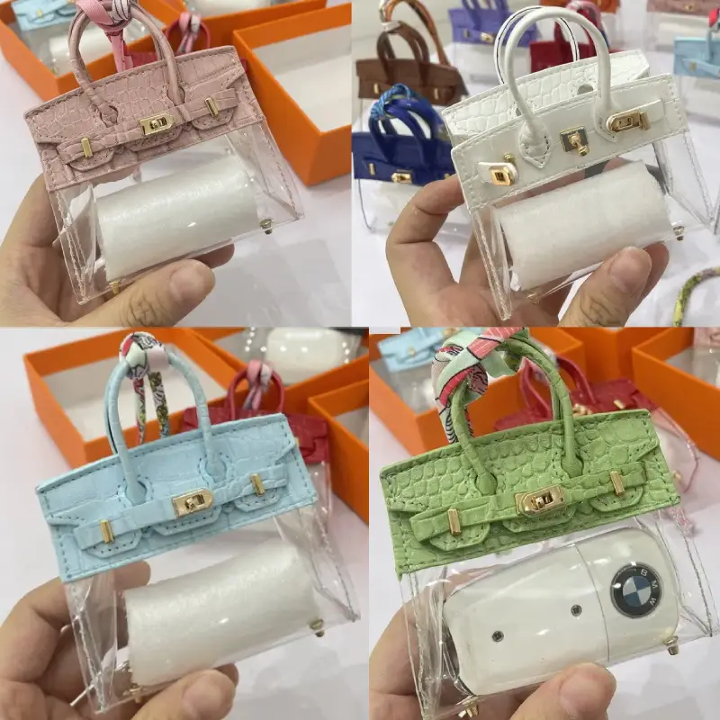 mini keychain bag light colors display